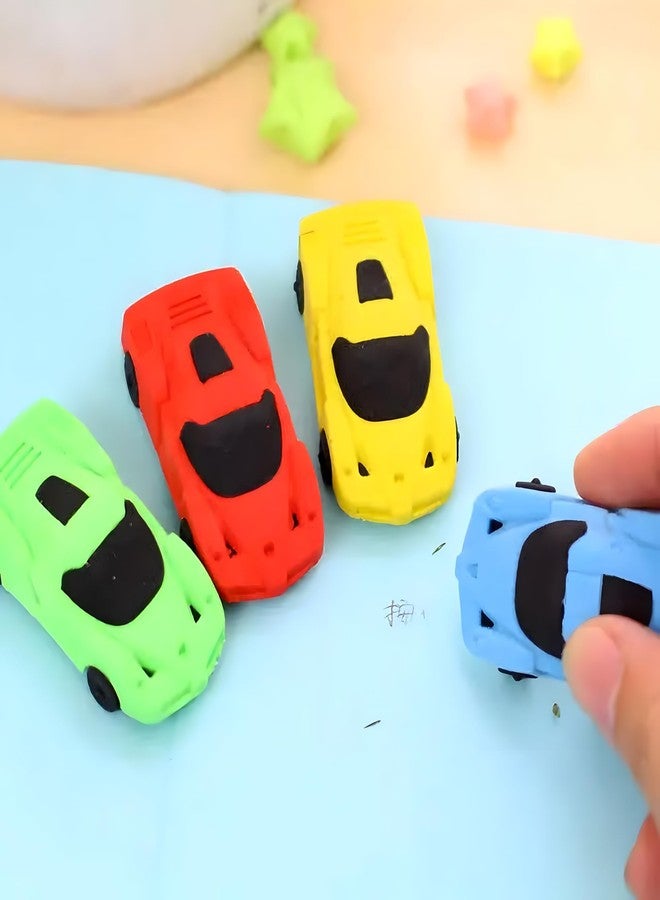 Juzfun ممحاة جوزفن للأطفال على شكل سيارة مميزة (عبوة من 24 ممحاة) غير سامة وخالية من الغبار | أدوات مدرسية هدية مثالية لأعياد الميلاد - Image 5